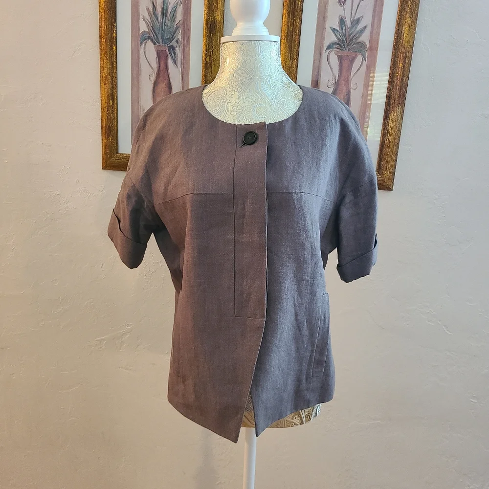 J. Crew Tailored Maybelle Linen Jacket Size 10 - Picture 2 of 6